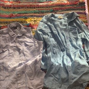 Red camel (mid sleeve) (m) & forever 21 cut off